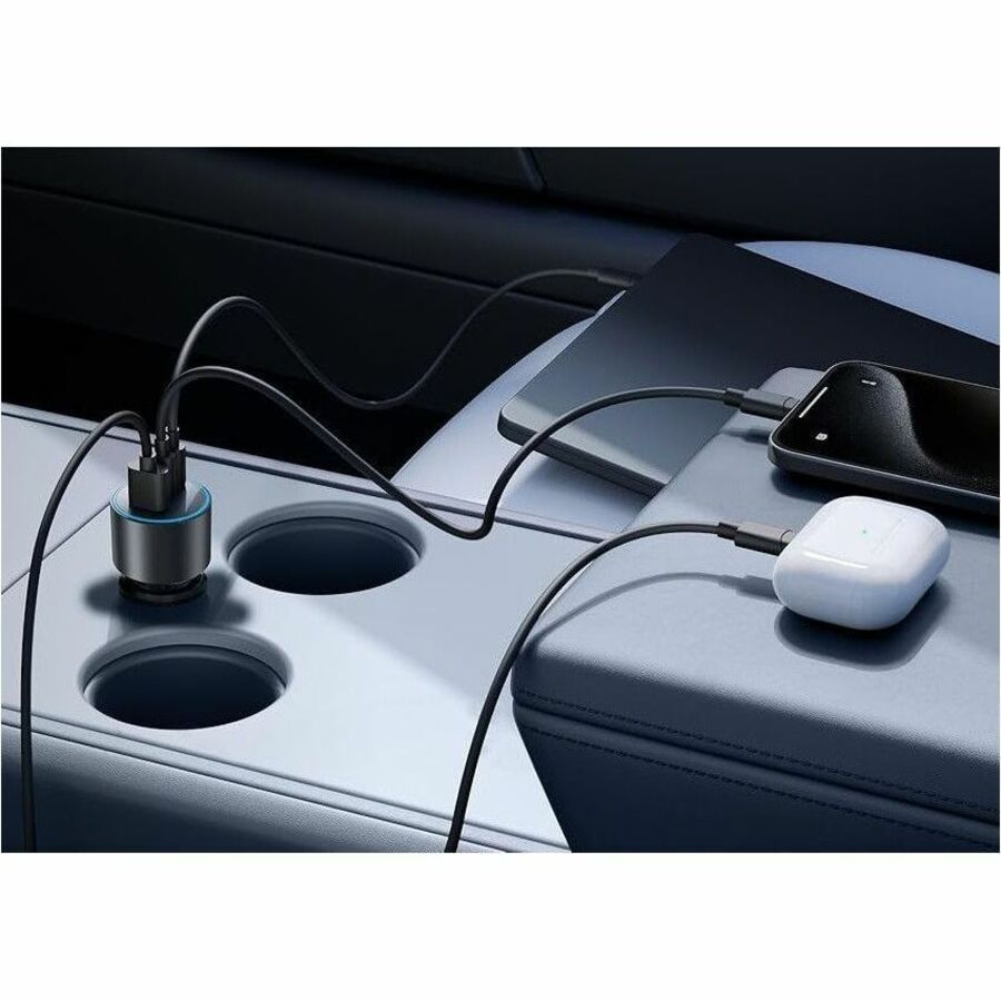 Anker Nano car charger with three ports and high-output 167.5W charging for vehicle use — alternate view 4