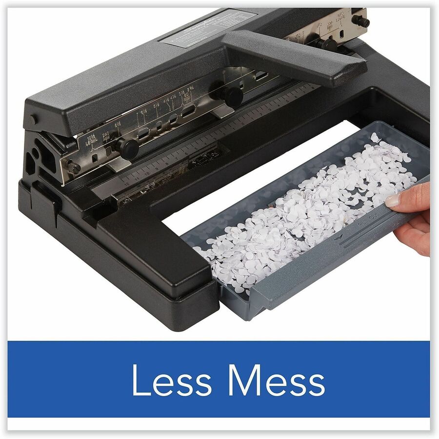 Swingline 2-4 Holes Heavy-Duty Paper Punch - 40 Sheet - 9" , 32" Punch Size - Die-cast Steel - Black - Kennedy Office