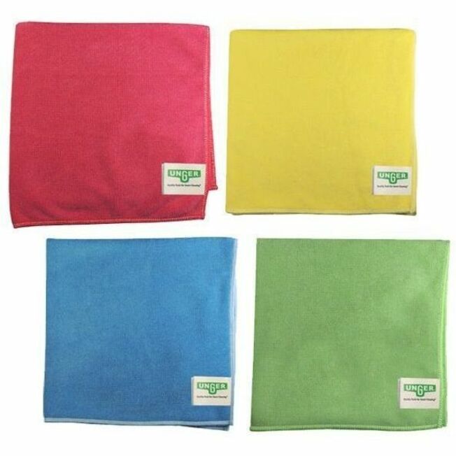 Unger MicroWipe 2000 Medium Duty - For General Purpose - Cloth, Wipe - Recommended For: Debris Remover, Bacteria Remover, Soil Remover, Mold Remover - Medium Duty, Absorbent, Washable, Durable - Green - 10 /
