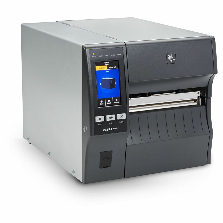Zebra ZT421 Industrial Direct Thermal/Thermal Transfer Printer - Monochrome - Label Print - Ethernet - USB - Serial - Bluetooth 5.3 - Wireless LAN - Near Field Communication (NFC)