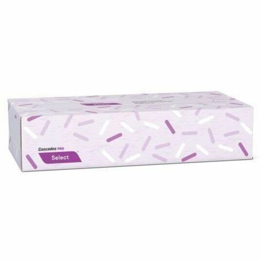 Cascades PRO Select Flat Box Facial Tissue, 2-Ply, White, 100 sheets, 30 boxes/pack