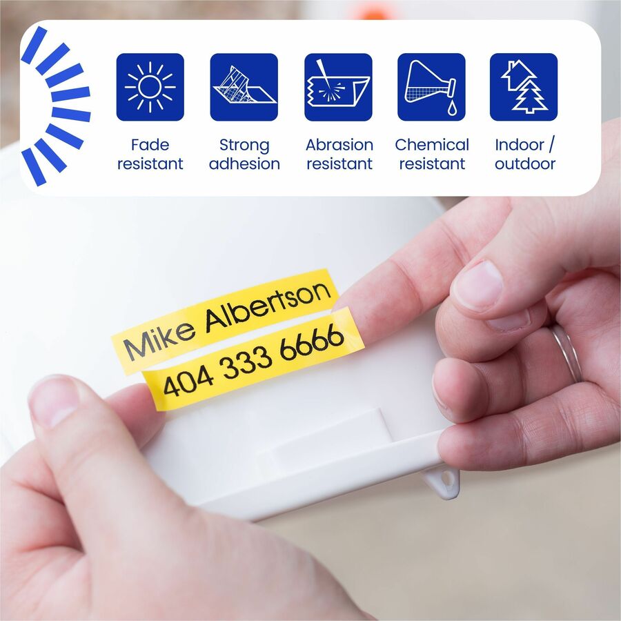 Brother Genuine P-touch TZeS251 BK on WHT Label Tape, Strong Adhesive Lam., 24mmX8m