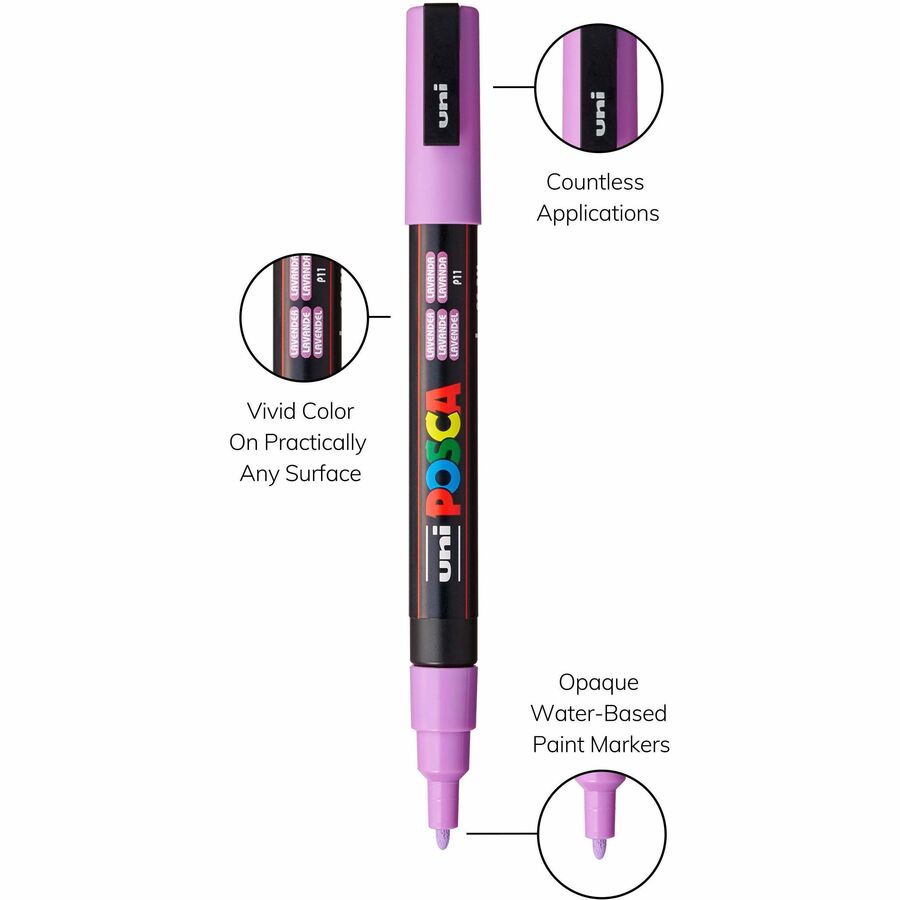 uni&reg; POSCA PC-3M, Soft Colors Water-Based Paint Markers (8 Pack)