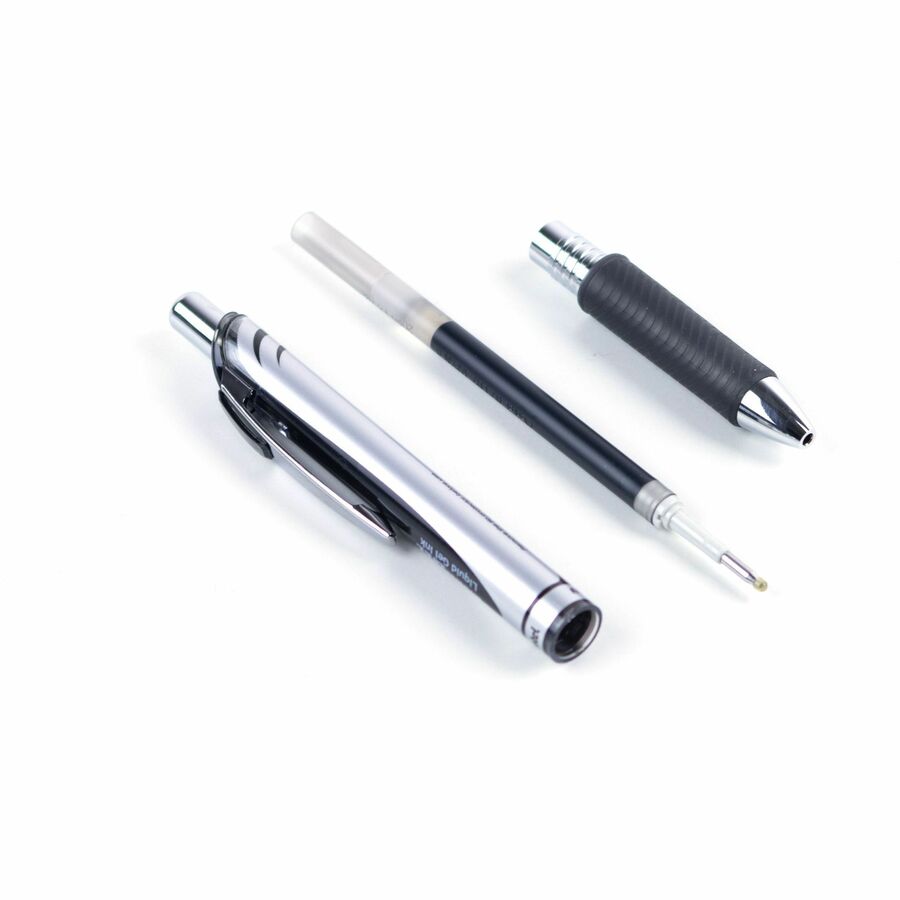 Pentel EnerGel Retractable Gel Roller, (0.7mm) Metal Tip, Black Ink