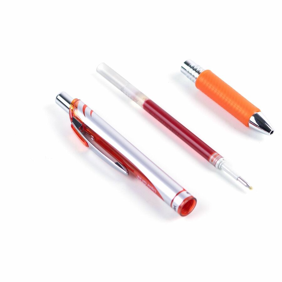 Pentel EnerGel Retractable Gel Roller, (0.7mm) Metal Tip, Orange Ink
