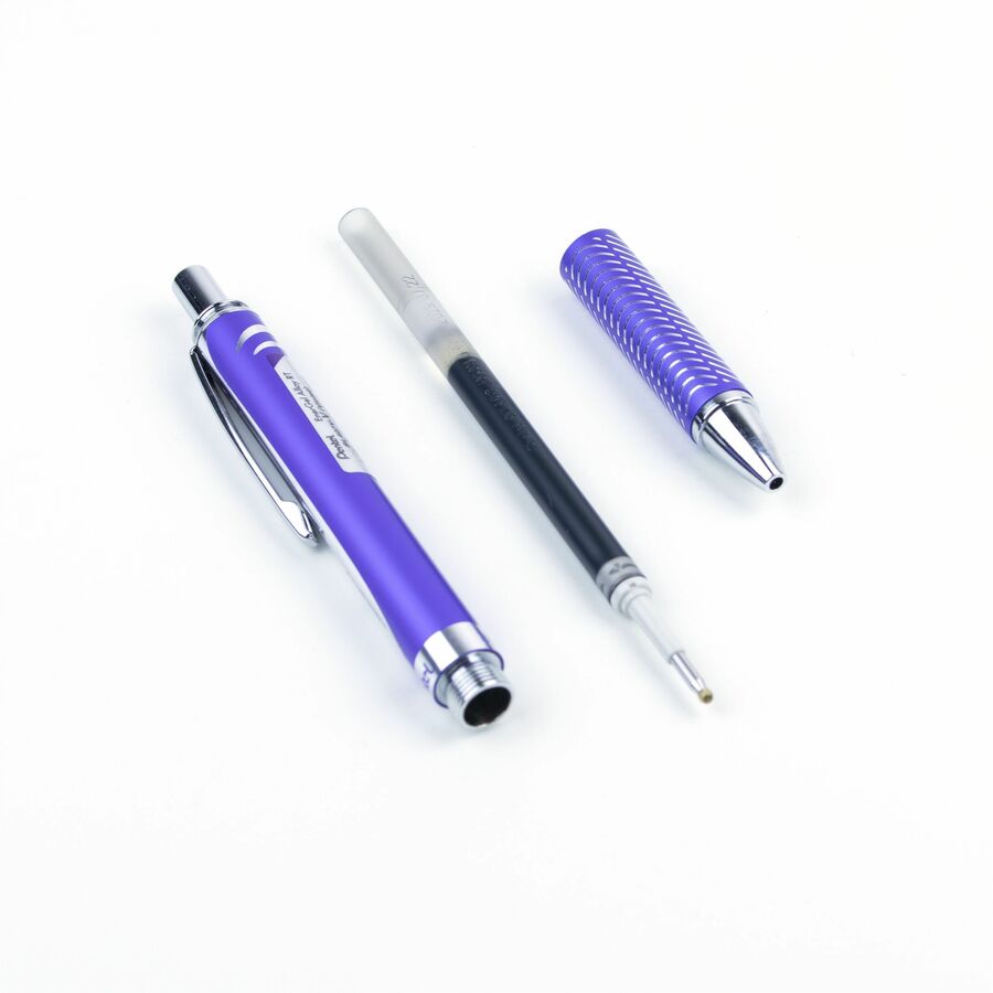 Pentel EnerGel Alloy Retractable Premium Liquid Gel Pen, (0.7mm) Metal Tip, Violet Barrel, Violet Ink