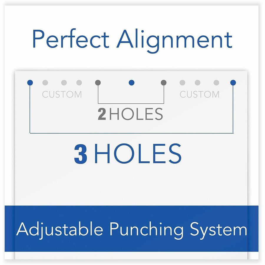 Swingline Standard Lever Handle Punches - 2, 3 Punch Head(s) - 12 Sheet of 20lb Paper - 9" , 32" Punch Size - Metal - Black - Kennedy Office