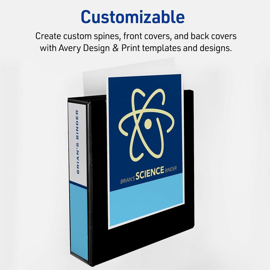 Avery® One Touch Heavy-Duty View Binder - 2" Binder Capacity - 540 Sheet Capacity - 2 4/5" Spine Width - 2" Ring - Fastener: D-Ring - Pocket: 4, Internal - Linen pattern - Red - Recycled - Heavy Duty, One Touch Ring, Long Lasting, Tear Resistant, Spli