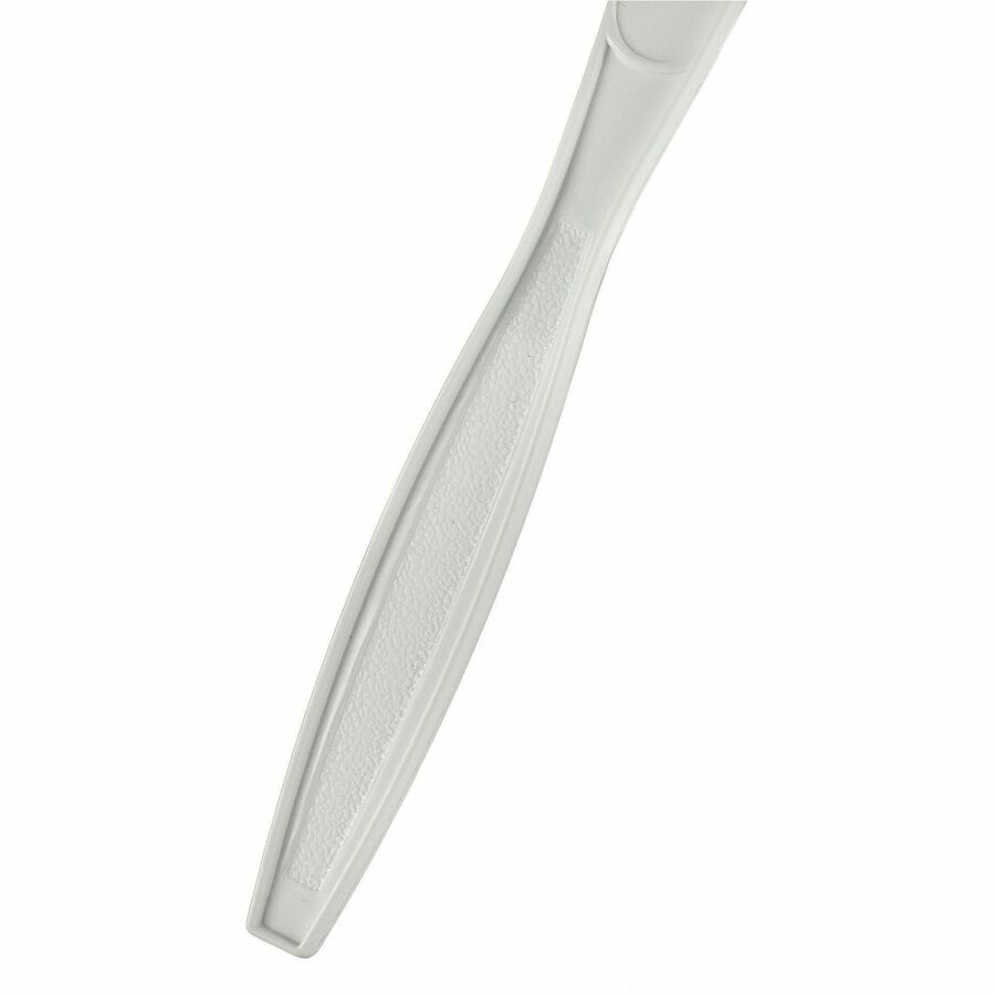 Genuine Joe Heavy-Weight Polypropylene Cutlery - Knife - Knife - Food, Cafeteria - Disposable - Polypropylene - White - 1 Carton