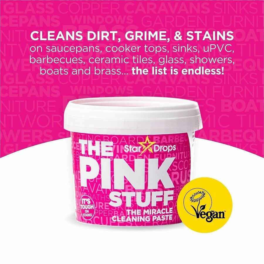 The Pink Stuff Miracle Cleaning Paste - For Multipurpose - Paste - 17.6 fl oz (0.6 quart) - Recommended For: Dirt Remover, Grime Remover, Stain Remover, Grease Remover - Cruelty-free, Versatile - Pink - 1 Each - Kennedy Office