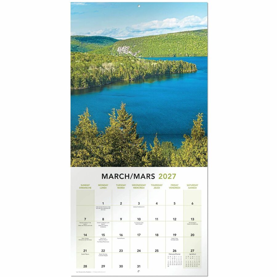 Calendrier mural Mead&reg; 2027 de 16 mois, Paysages canadiens