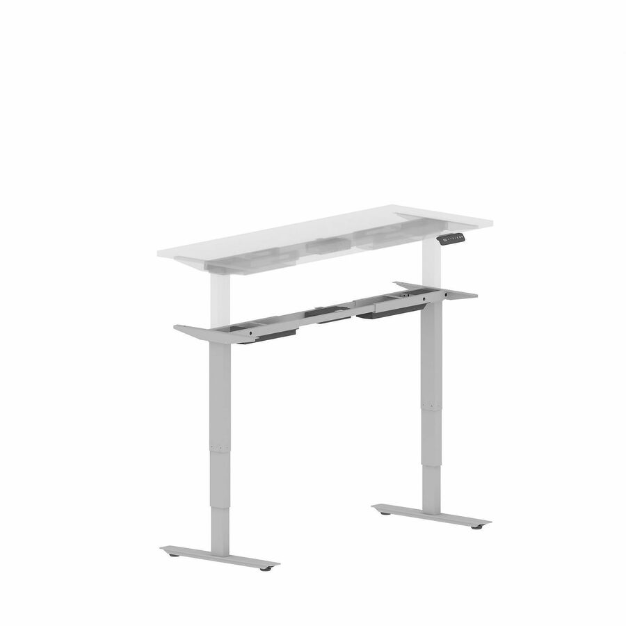 Lorell Sit-to-Stand Two-Tier Base - Silver Base - 2 Legs - 2 Tier(s) - 275 lb Capacity - Height Adjustable - 3-Stage - 45.10" Height - Workstation - Assembly Required - Steel Base Material - Steel Frame Material - 1 Each