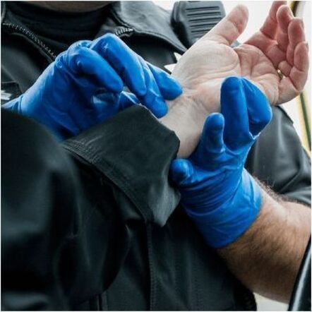 Picture of Gloveworks Blue HD Latex Powder-Free Exam Gloves