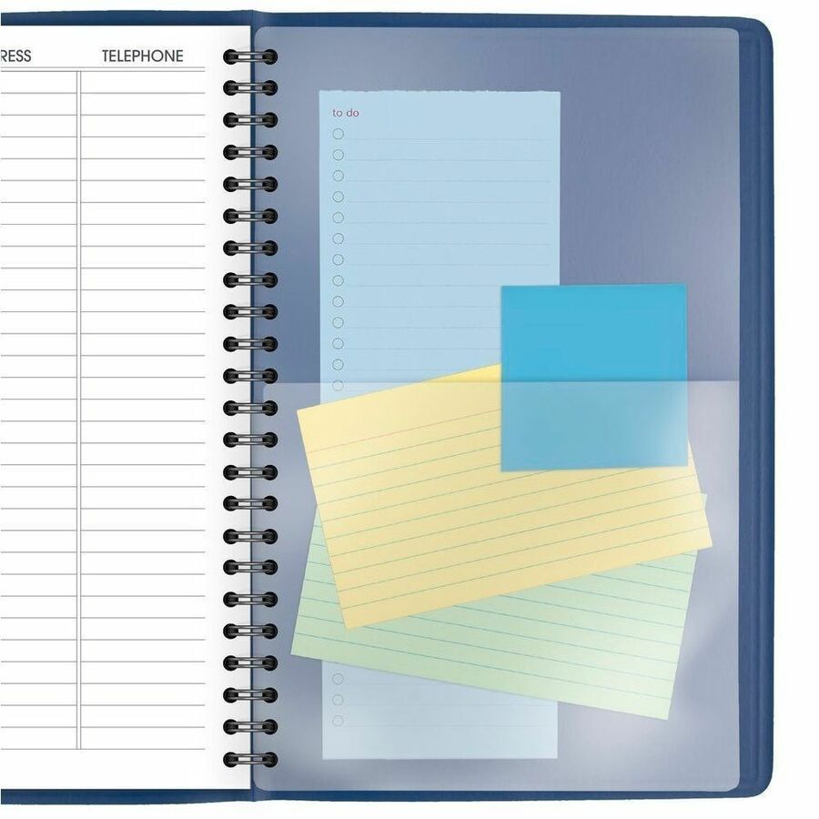 At-A-Glance Fashion Planner - Monthly - 1 Year - January 2024 - December 2024 - 1 Month Double Page Layout - 6 7/8" x 8 3/4" Sheet Size - Wire Bound - Blue - Simulated Leather - Perforated, Memo Section, Address Directory, Phone Directory, Reference Calen