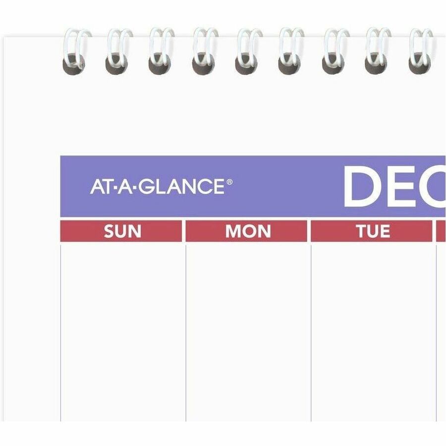 At-A-Glance 3-Month Horizontal Wall Calendar - Large Size - Monthly - 15 Month - December 2023 - February 2025 - 3 Month Single Page Layout - 12" x 24" White Sheet - Wire Bound - Blue, White - Chipboard, Paper - Hanging Loop, Sturdy Back, Bleed Resistant,
