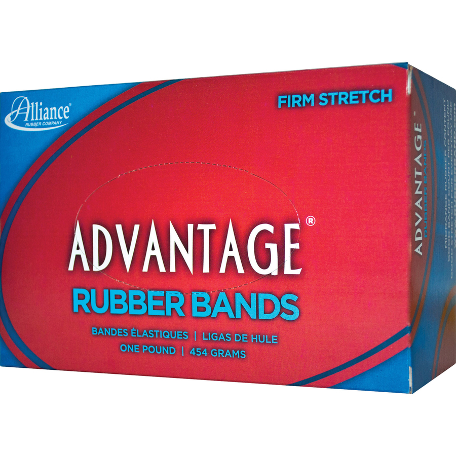Alliance Rubber 26195 Advantage Rubber Bands - Size #19 - Approx. 1250 Bands - 3 1/2" x 1/16" - Natural Crepe - 1 lb Box