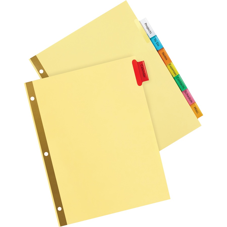 Avery® Big Tab Insertable Dividers - Reinforced Gold Edge - 8 Blank Tab(s) - 8 Tab(s)/Set - 8.5" Divider Width x 11" Divider Length - Letter - 3 Hole Punched - Buff Paper Divider - Multicolor Tab(s) - Recycled - Double Gold Reinforced Edges - 8 / Set