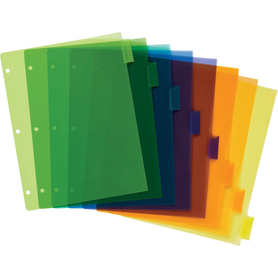 Avery® Big Tab Insertable Plastic Dividers - 8 x Divider(s) - 8 - 8 Tab(s)/Set - 8.50" Divider Width x 11" Divider Length - 3 Hole Punched - Translucent Plastic Divider - Multicolor Plastic Tab(s) = AVE11901