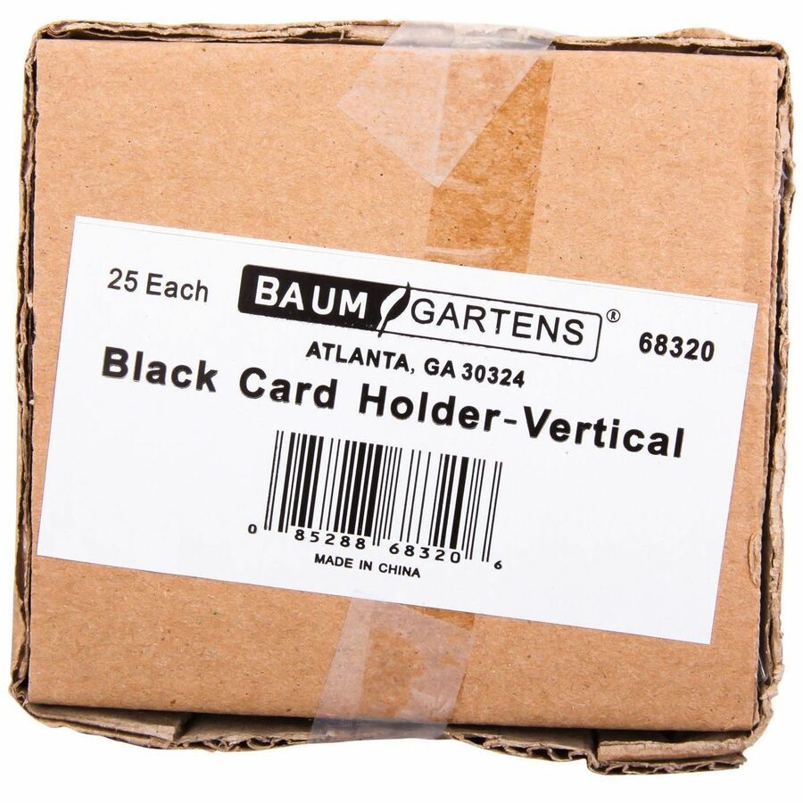 Baumgartens BAU68320 Vertical ID Card Holder 25 Pack Black