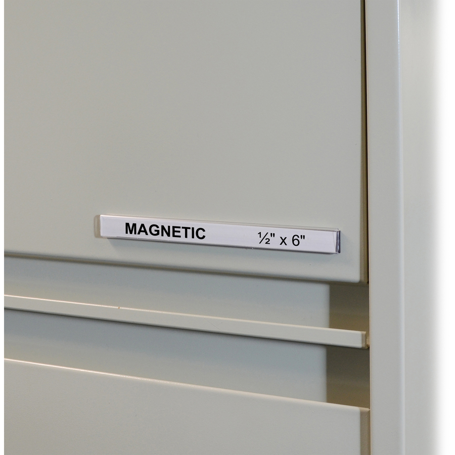 C-Line HOL-DEX Magnetic Shelf/Bin Label Holders - 1/2-Inch x 6-Inch, 10/BX, 87207