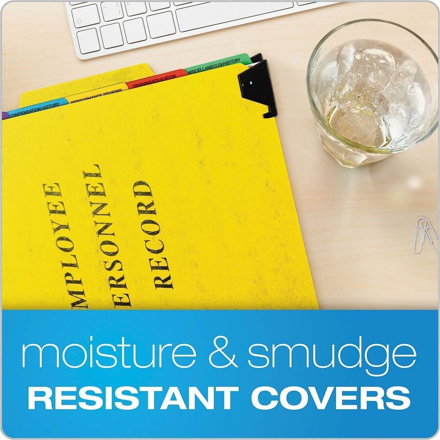 Pendaflex 1/3 Tab Cut Hanging Folder - 9 1/2" x 11 3/4" - 2" Expansion - 1" for Folder - 5 Divider(s) - 20 pt. - Pressguard - Yellow - Tab Divider, Moisture Resistant, Reinforced Gusset, Rip Resistant - 1 Each