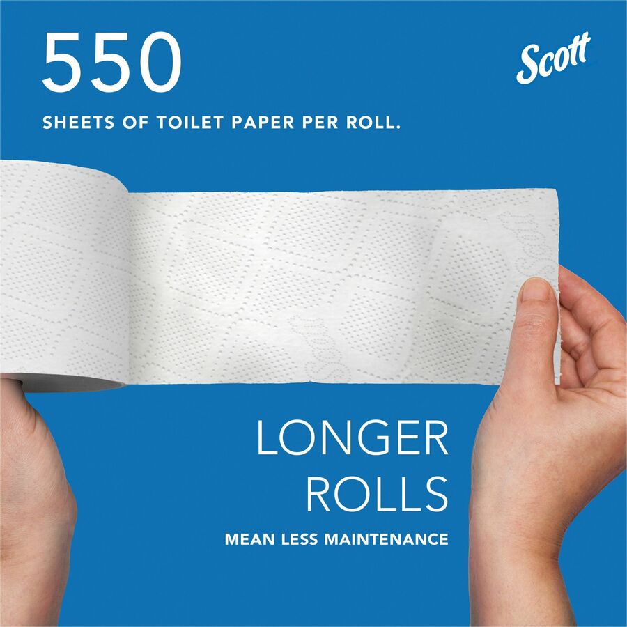 Scott Professional Standard Roll Toilet Paper with Elevated Design - 2 Ply - 4" x 4" - 550 Sheets/Roll - White - 80 / Carton