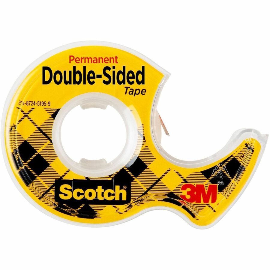 Scotch Removable Double-Sided Tape - 3/4 11.11 yd Length x 0.75 Width - 1  Core - Acrylic - Dispenser Included - Handheld Dispenser - 1 / Roll - Clear  