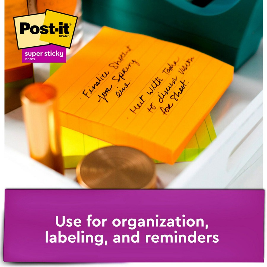 Post-it® Super Sticky Notes, 3 in x 3 in, Energy Boost Collection, 5  Pads/Pack