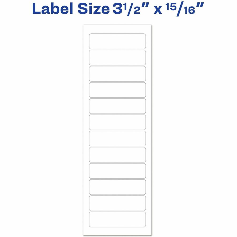 Avery Continuous Form Computer Labels - 3 1/2" Length - Permanent Adhesive - Rectangle - Dot Matrix - White - 1 / Sheet - 5000 Total Label(s) - 5000 / Box - Permanent Adhesive, Stick & Stay, Customizable, Curl Resistant, PVC-free, Chlorine-free