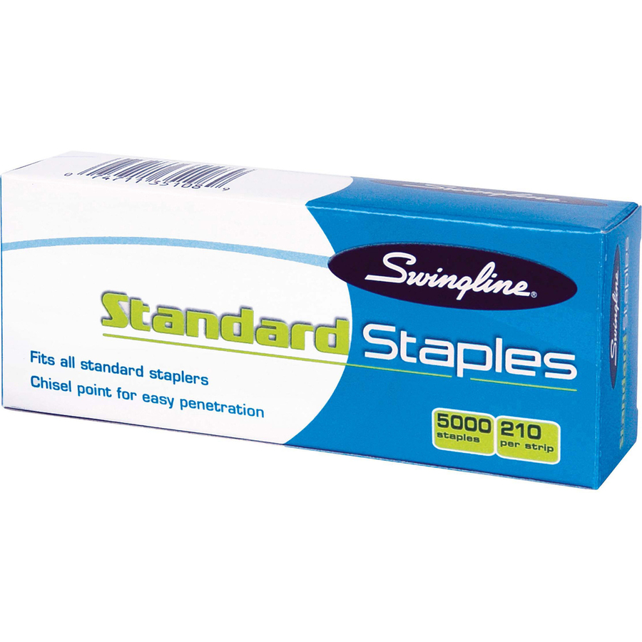 Swingline Standard Staples, 1/4 Length, 210 Per Strip, 5,000 Per Box