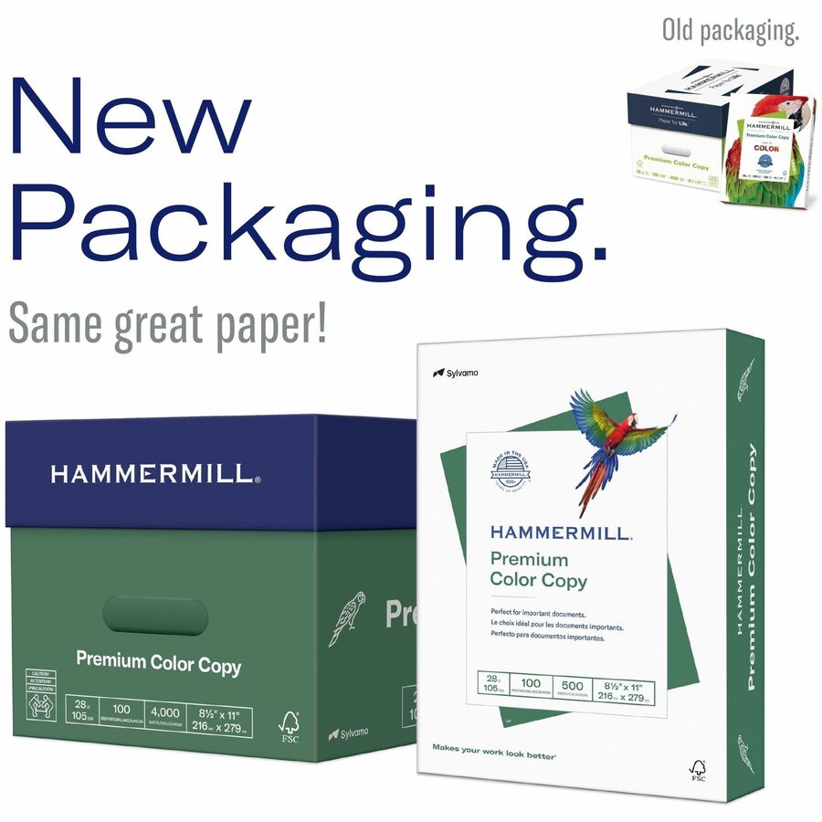 Hammermill Copy Paper 28lb 11x17 – Photo White, 100 Brightness, 500 Sheets, Anti-Jam, 102541