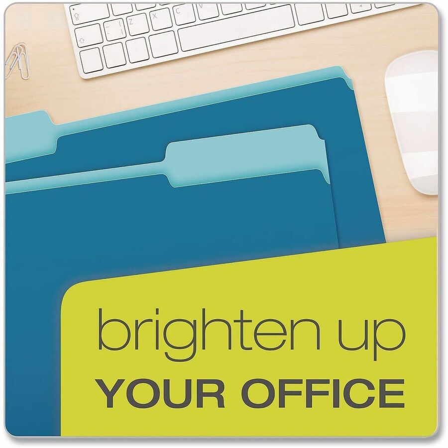 Pendaflex 1/3 Tab Cut Legal Recycled Top Tab File Folder - 8 1/2" x 14" - Blue - Acid-free - 10% Recycled - 100 / Box