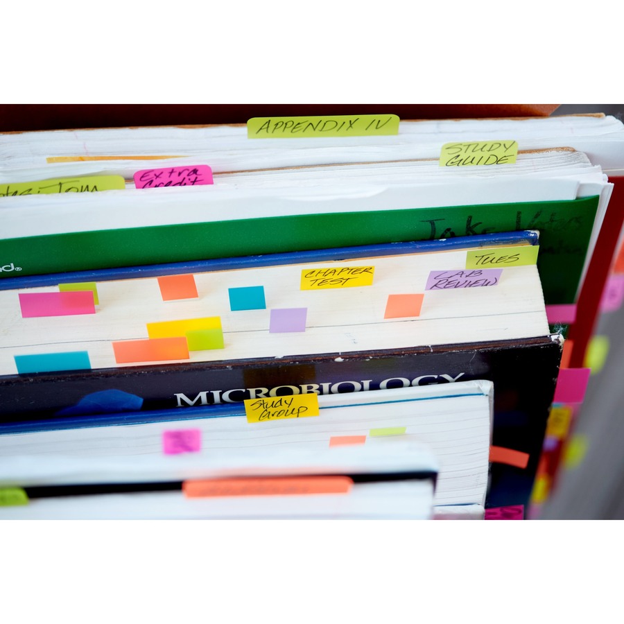 Post-it® Flags - 160 - 1" x 1 3/4" - Rectangle - Unruled - Pink, Green, Orange, Purple, Assorted - 4 / Pack