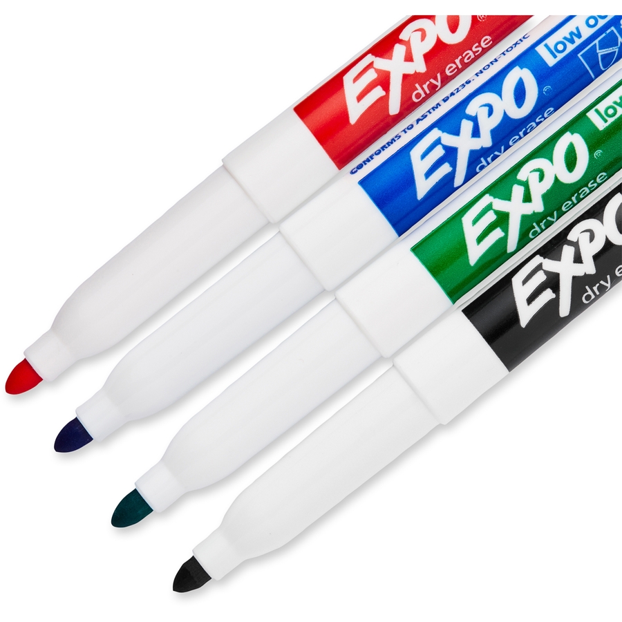 Expo Low-Odor Dry-erase Markers - Fine Marker Point - Assorted - 4 / Set