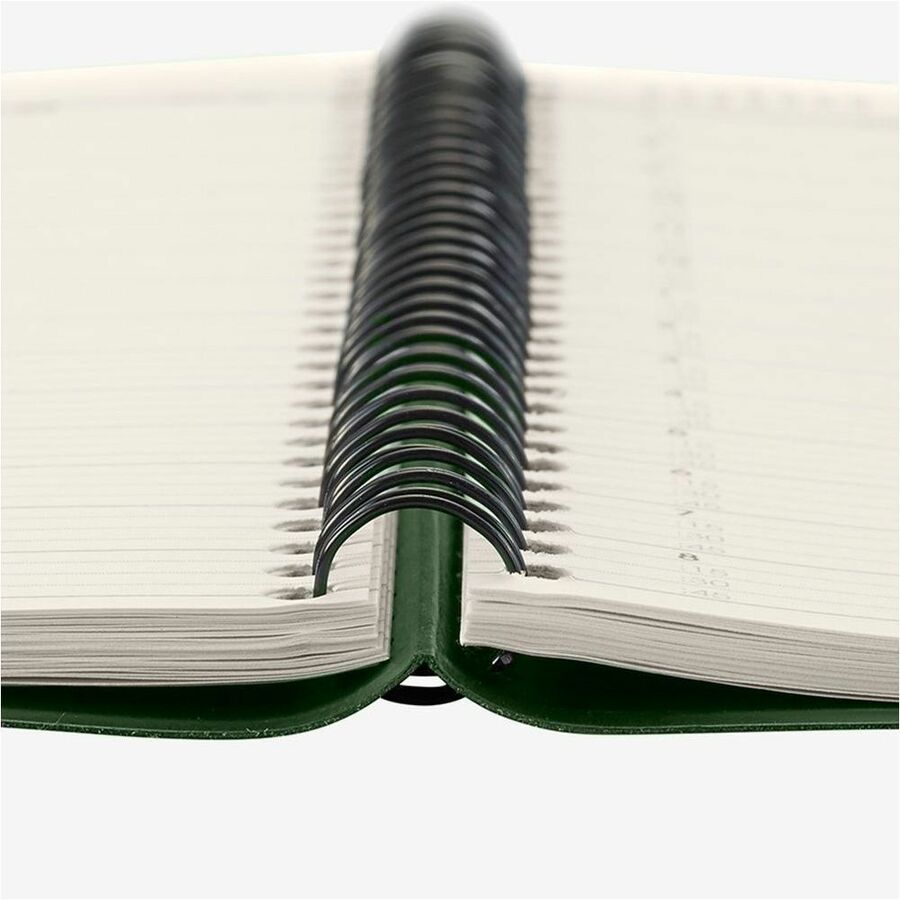 At-A-Glance Recycled Planner - Large Size - Monthly - 13 Month - January 2024 - January 2025 - 1 Month Double Page Layout - 9" x 11" Sand Sheet - Wire Bound - Desktop - Green - Paper, Simulated Leather, Faux Leather - Address Directory, Phone Directory, P