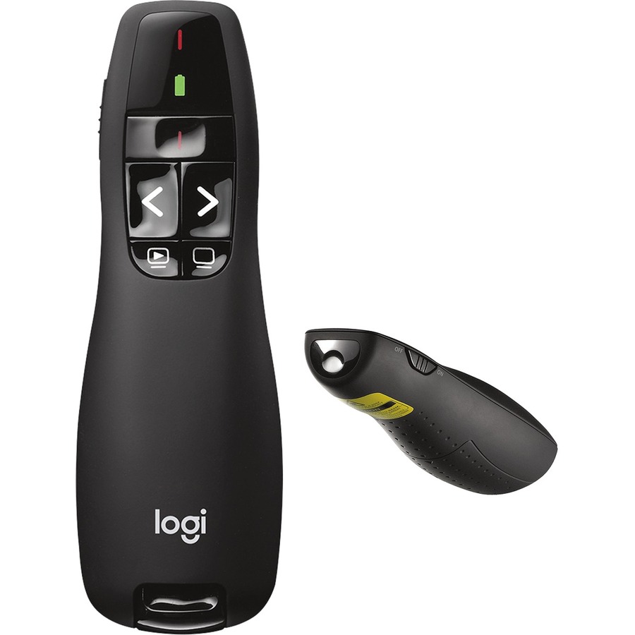 Logitech R400 Wireless Presenter - Laser - Wireless - 49.21 ft - Radio Frequency - 2.40 GHz - Black - 1 Pack - USB - 2