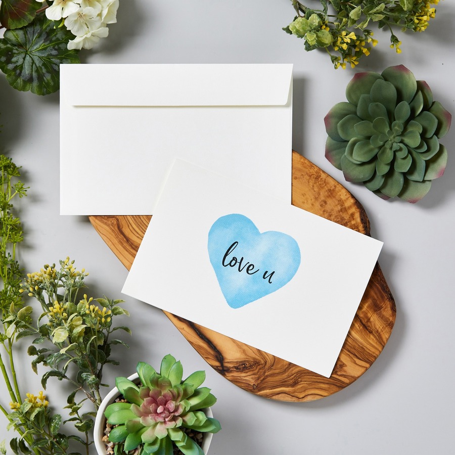 Avery® Half-Fold Greeting Cards, Textured, Uncoated, 5-1/2" x 8-1/2" , 30 Cards (3378) - 5 1/2" x 8 1/2" - Textured - 6 / Carton - Uncoated, Heavyweight - White