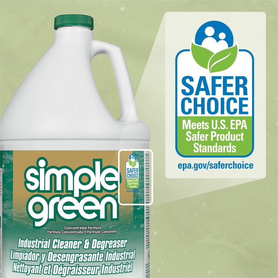 Simple Green Industrial Cleaner/Degreaser - For Pan, Floor, Wall, Pot, Window, Sink, Drain, Tool, Washable Surface, Laundry - Concentrate - 128 fl oz (4 quart) - Original Scent - 6 / Carton - Deodorize, Non-toxic, Non-flammable - White