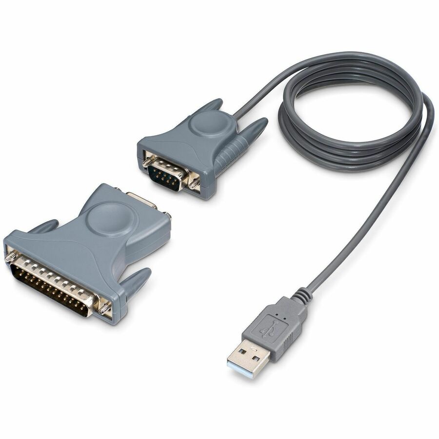 StarTech 3ft (91cm) 1-Port USB to Serial Cable, DB9/DB25 RS232 to USB Converter, Prolific, USB to Serial Adapter