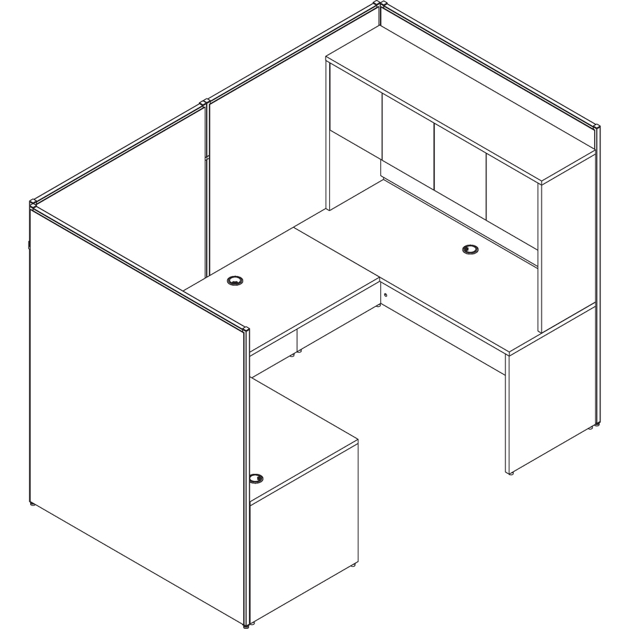 Lorell Essentials Hutch with Doors - 71.8" x 15" x 36" - 4 Door(s) - Finish: Laminate, Mahogany = LLR69382