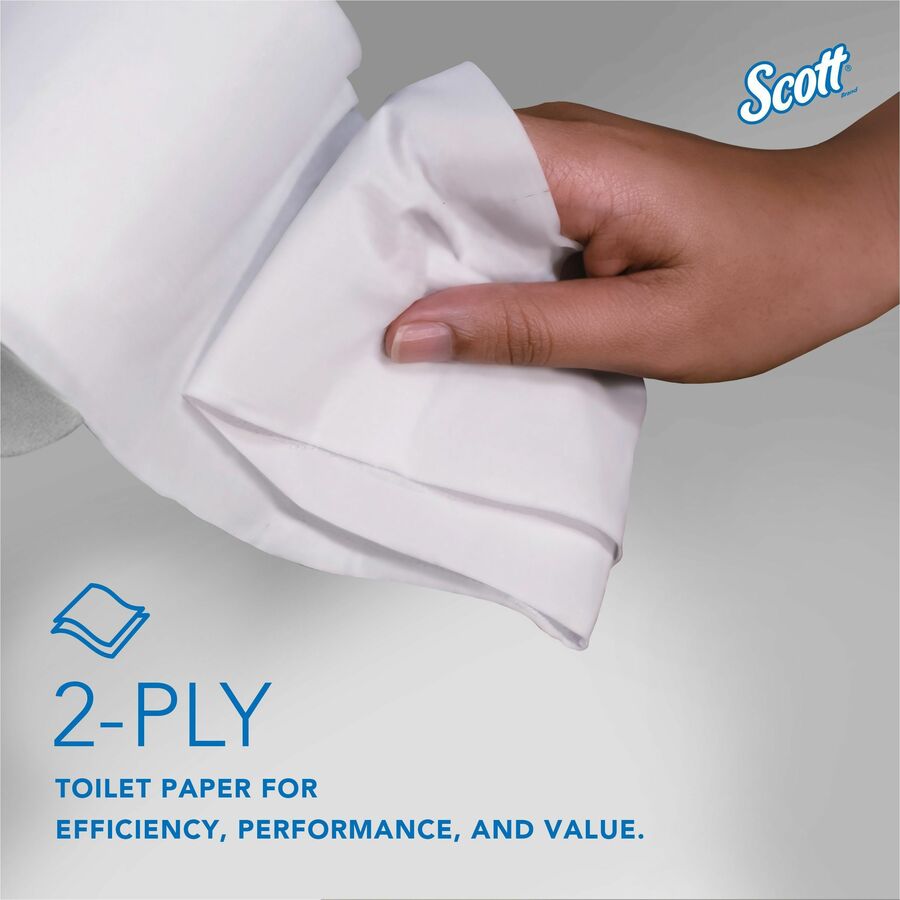 Scott Essential Coreless High-Capacity Standard Roll Toilet Paper - 2 Ply - 4" x 3.70" - 1000 Sheets/Roll - White - 36 / Carton
