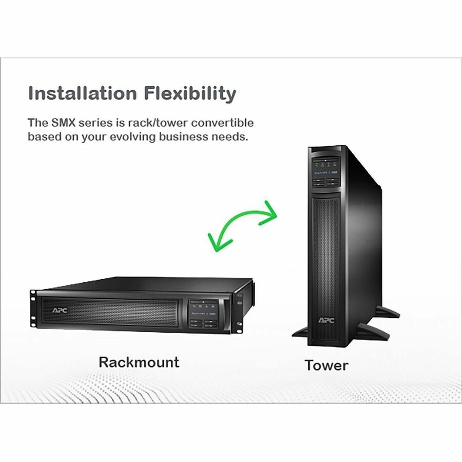 APC Smart-UPS X, Line Interactive, 3kVA, Rack/tower convertible 2U, 208V-230V, 8x C13+1x C19 IEC, SmartSlot, Extended runtime