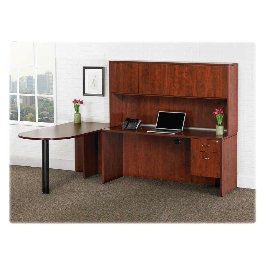 Lorell Essentials Desk - 47.3" x 23.6" x 29.5" - Finish: Laminate, Mahogany = LLR69375