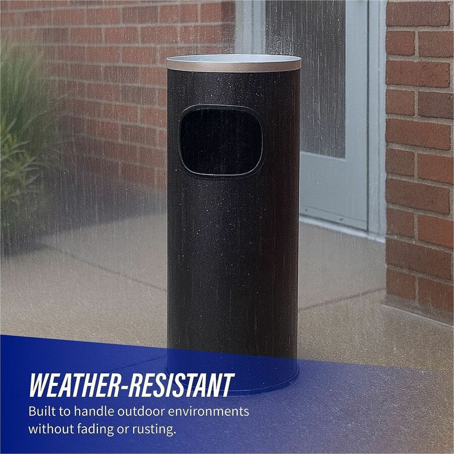 Genuine Joe Fire-safe 3-Gallon Ashtray Receptacle - 3 gal Capacity - Removable Lid, Fire-Safe - 28" Height x 11" Width - Aluminum, Stainless Steel - Aluminum, Black - 1 Each