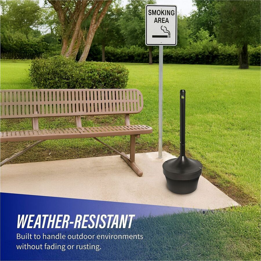 Genuine Joe 4.25 Gal Fire-safe Smoking Receptacle - 4.25 gal Capacity - Fire-Safe, Powder Coated, Weather Resistant, Handle, Sturdy, Durable, Long Lasting - 37" Height x 16" Width - Galvanized Steel - Bronze - 1 Each