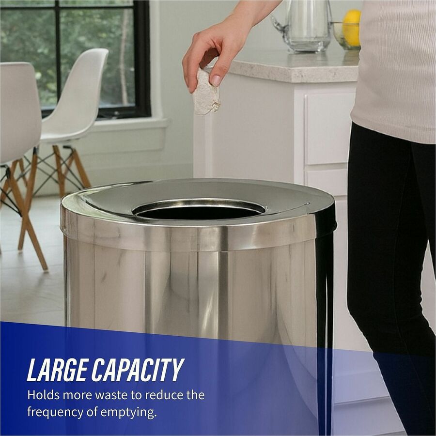 Genuine Joe - Poubelle en acier inoxydable de 30 gallons