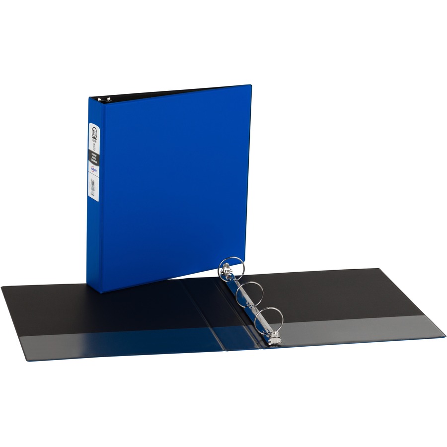 Avery® Economy Binder - 1 1/2" Binder Capacity - Letter - 8 1/2" x 11" Sheet Size - 275 Sheet Capacity - 3 x Round Ring Fastener(s) - 2 Pocket(s) - Polypropylene - Pacific Blue - Recycled - Pocket, Lightweight - 12 / Carton