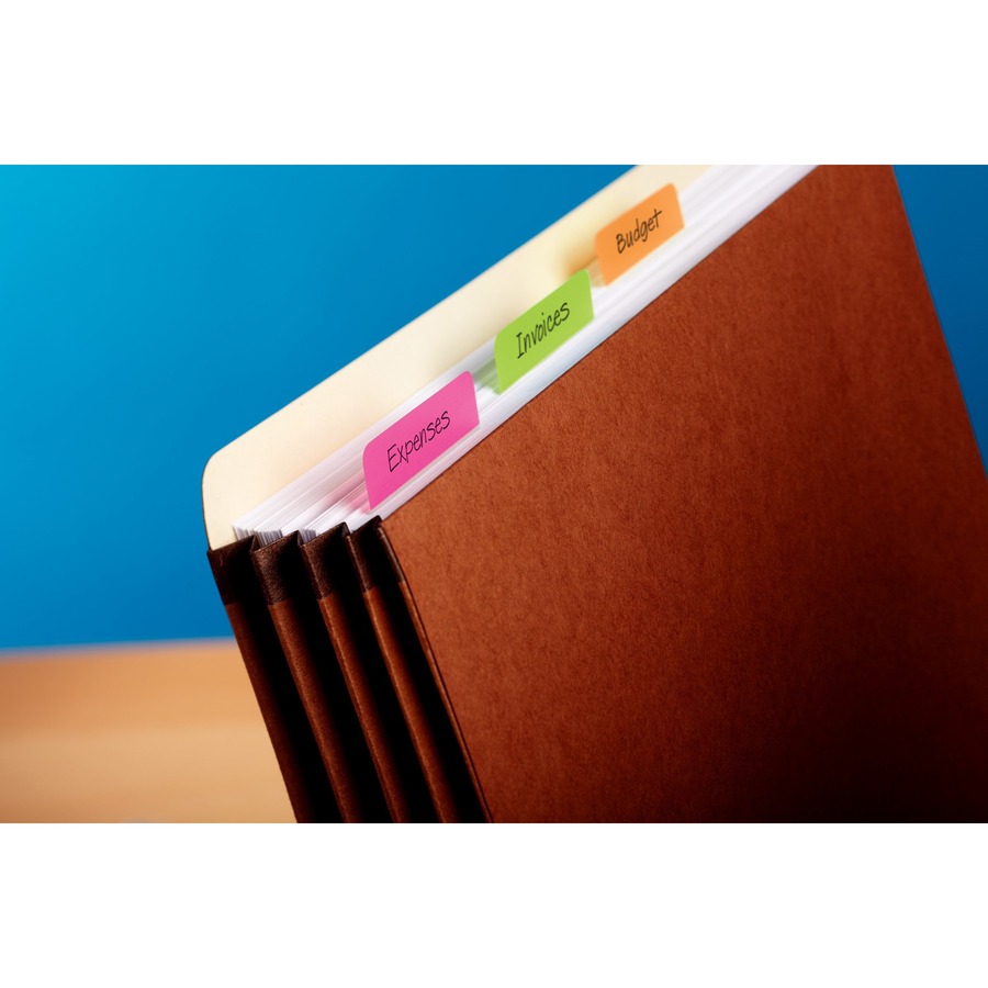 Post-it® Dividing Tabs - Write-on Tab(s) - 1.50" Tab Height x 2" Tab Width - Yellow, Orange, Green, Pink Tab(s) - Durable, Repositionable, Wear Resistant - 24 / Pack