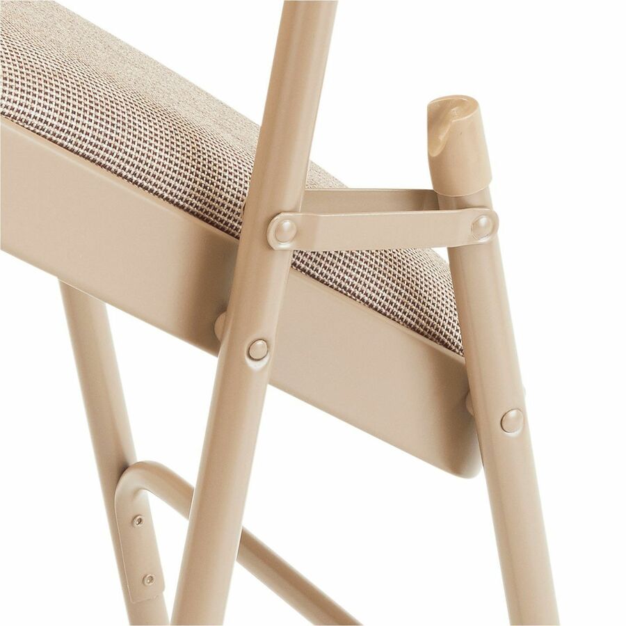 National Public Seating 2200 Series Folding Chair - Café Beige Seat Color - Fabric, High Density Foam (HDF) Seat Material - Café Beige Back Color - High Density Foam (HDF) Back Material - Beige Frame Color - Tubular Steel, Metal Frame Materi