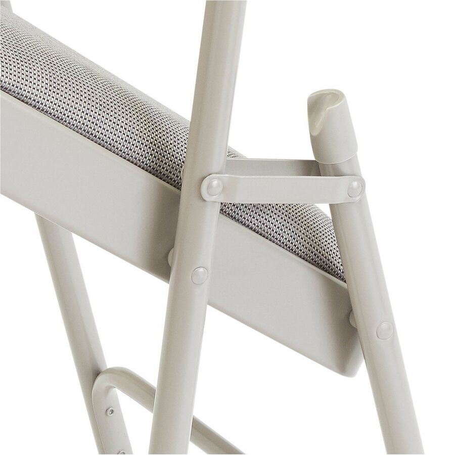 National Public Seating 2200 Series Folding Chair - Graystone Seat Color - Fabric, High Density Foam (HDF) Seat Material - Gray Stone Back Color - High Density Foam (HDF) Back Material - Gray Frame Color - Tubular Steel, Metal Frame Material - Gray Stone 